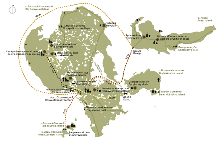 Схема Соловецких островов